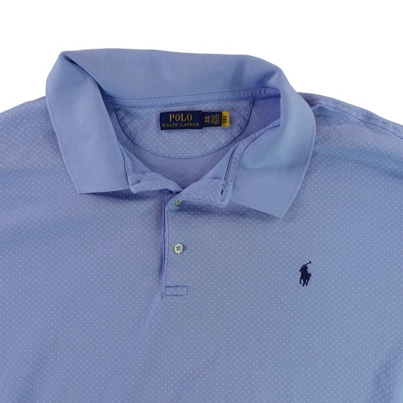 Polo Ralph Lauren Other - Polo Ralph Lauren Mens 4XB Blue Micro Dot Short Sleeve Polo Shirt Big & Tall